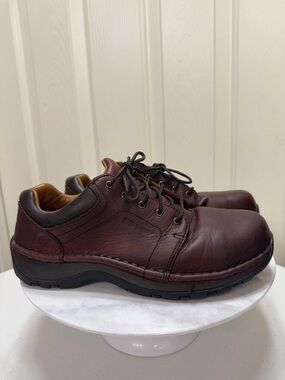 Women's red wing shoes  Casual Leather Oxford Shoes - Burgundy Sz 8 steel toe
